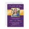Classy Purple Gold Photo Graduation Announcement
