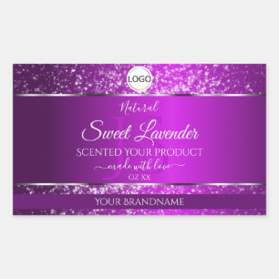 Classy Purple Logo Initials Glitter Product Labels