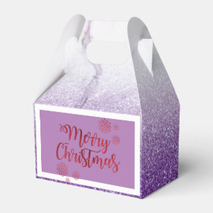Classy Purple Silver Sequins Favour Box