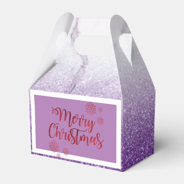 Classy Purple Silver Sequins Favour Box (Front Side)