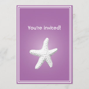 Classy Purple Starfish Rehearsal Dinner Invitation