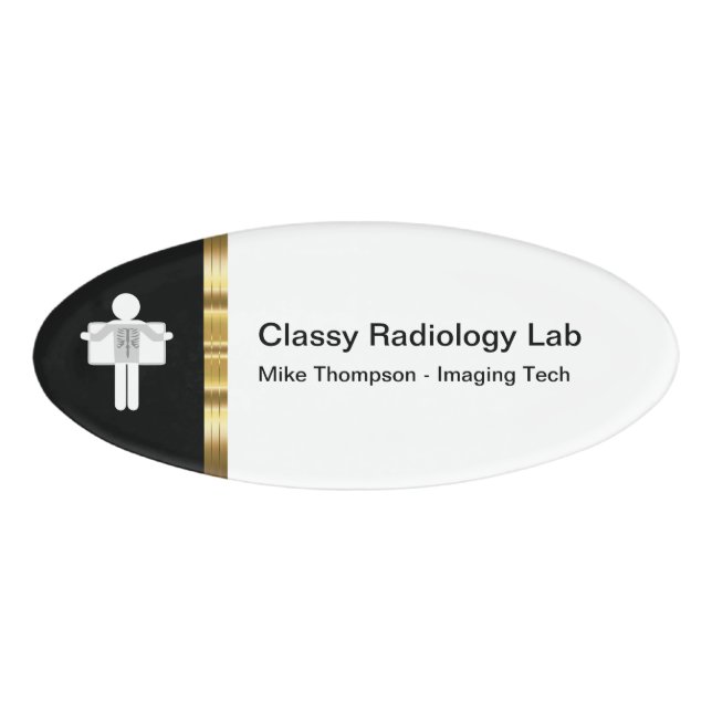 Classy Radiology Lab Staff Name Tag (Front)