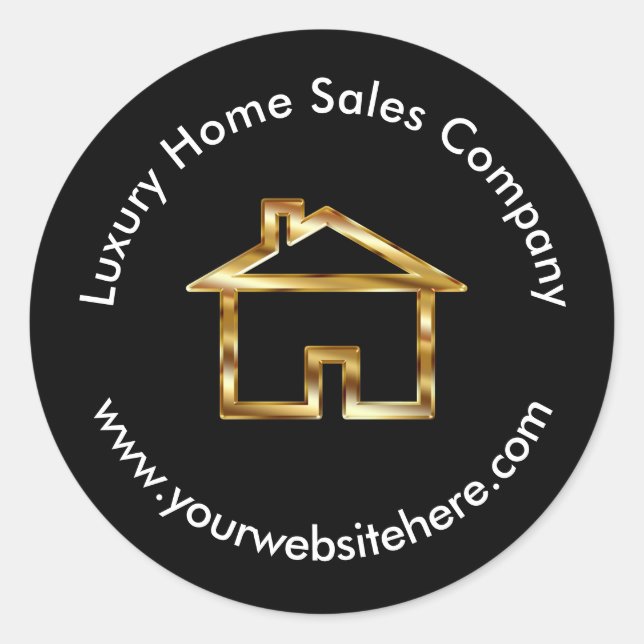 Classy Real Estate Add Your Logo Classic Round Sticker (Front)