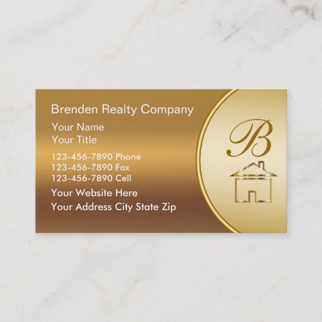 Classy Real Estate Business Cards (Front)