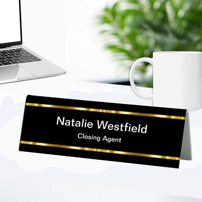 Classy Real Estate Closing Agent Desk Name Plaque (Creator Uploaded)