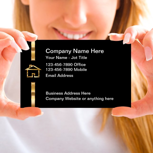 Classy Real Estate Home Logo Business Cards (Creator Uploaded)