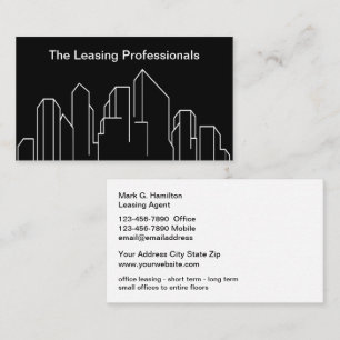 Classy Real Estate Office Leasing Business Card