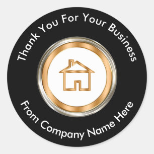 Classy Real Estate Thank You Classic Round Sticker