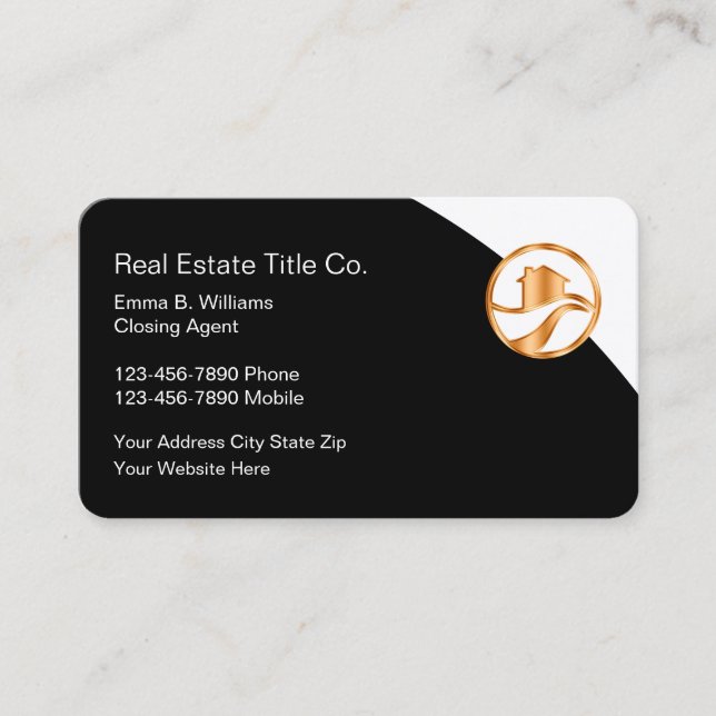 Classy Real Estate Theme Business Cards (Front)