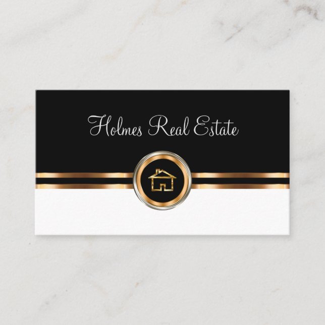 Classy Real Estate Themed Business Cards (Front)