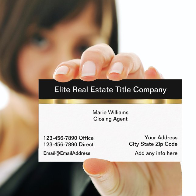 Classy Real Estate Title Company Business Cards (Creator Uploaded)