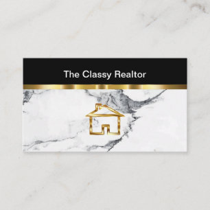 Classy Realtor Gold And Marble Look Business Card