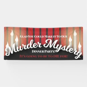Classy Red and Black Murder Mystery Dinner Party Banner
