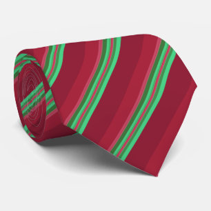 Classy Red and Green Stripes Tie