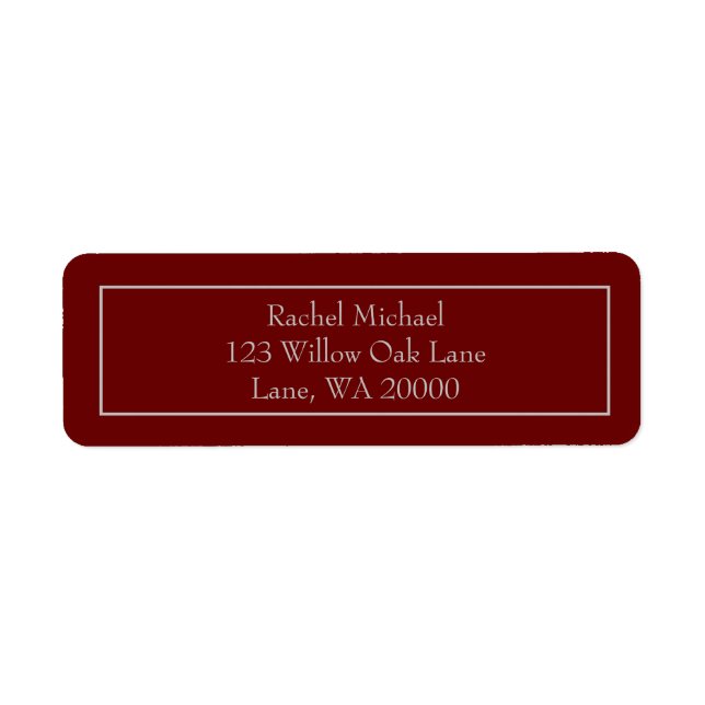 Classy Red and Grey Return Address Label (Front)