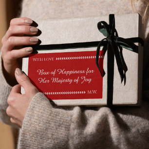 classy red and white rectangular sticker