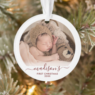 Classy Red Baby's 1st Christmas Acrylic  Ornament