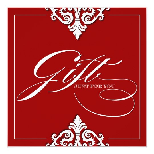 Classy Red Damask Gift Certificate Card