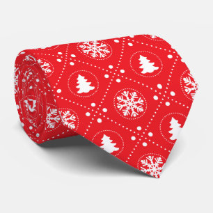 Classy Red Festive Christmas Pattern Tie