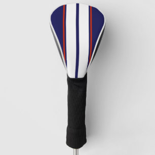 Classy Red, White, and Blue Racing Stripes Golf Head Cover