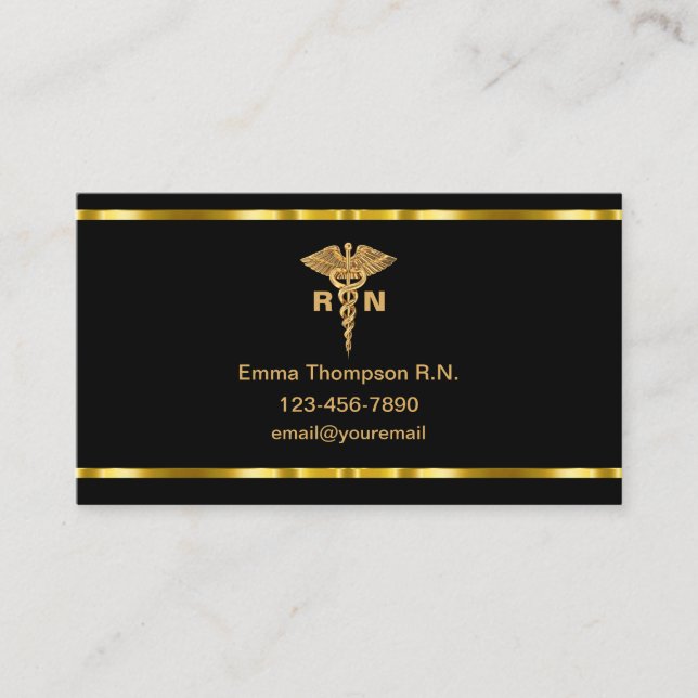 Classy Registered Nurse Medical Business Cards (Front)
