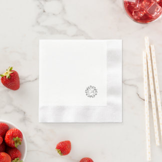 Classy retirement modern flower black napkin
