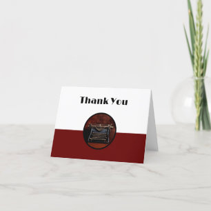 Classy Retro Book Author Writer Theme  Thank You Card