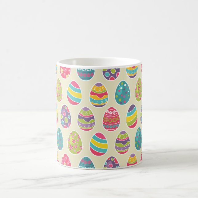 Classy Retro Easter Eggs Happy Easter Day Coffee Mug (Center)