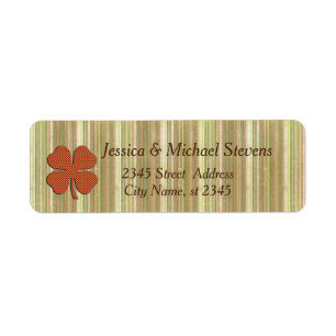 Classy retro Irish lucky shamrock Return Address Label