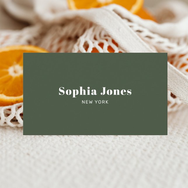 Classy Retro Minimal Social Media Green Business Card (Creator Uploaded)