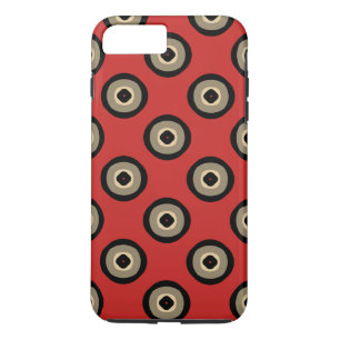 Classy Retro Red and Black Pattern iPhone 8 Plus/7 Plus Case