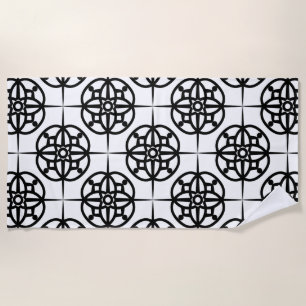 Classy Retro Vibe Geometric Pattern Beach Towel