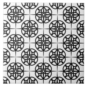 Classy Retro Vibe Geometric Pattern Ceramic Tile