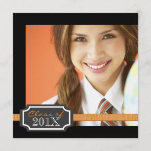 Classy Ribbon Square Photo Graduation Invitation