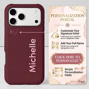 Classy Rich Burgundy & Bubblegum Pink Custom Name