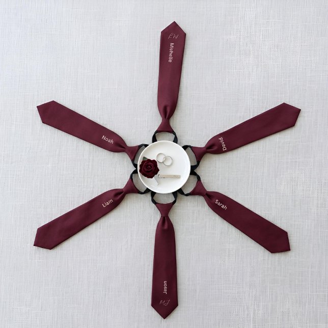 Classy Rich Burgundy & Bubblegum Pink Custom Name Tie (Creator Uploaded)