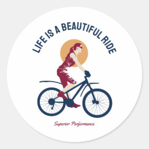 Classy Rider - Life is a Beautiful Ride Classic Round Sticker