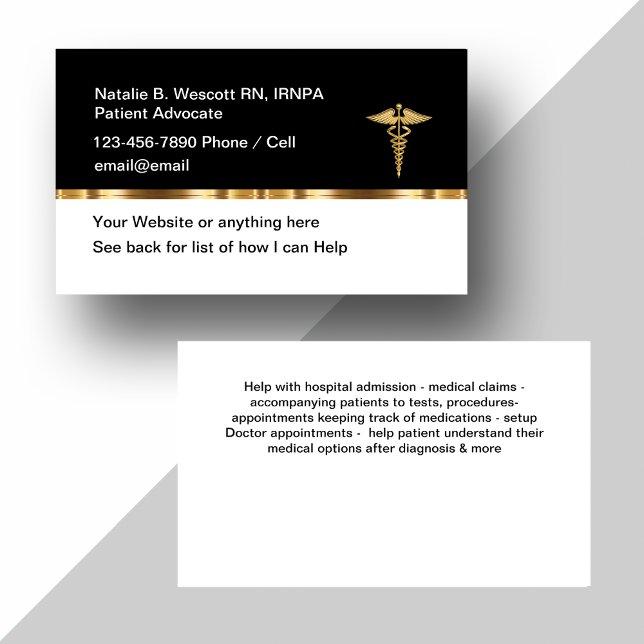 Classy RN Patient Advocate Medical Business Card (Creator Uploaded)