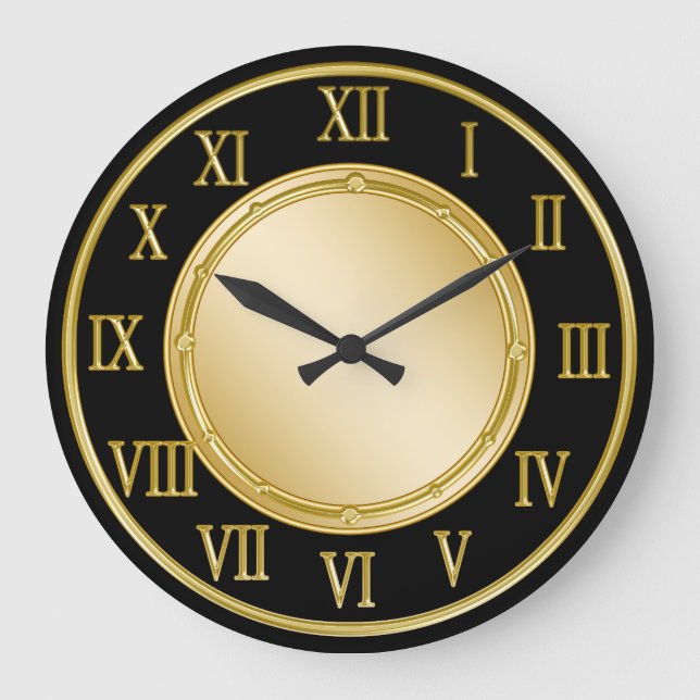 Classy Roman Numeral Kitchen Wall Clocks (Front)