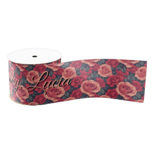 Classy Rose Flower Her Birthday Grosgrain Ribbon