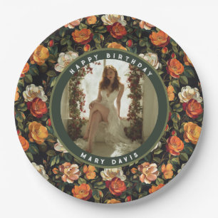Classy Rose Flower Nature-Inspired Parties Paper Plate