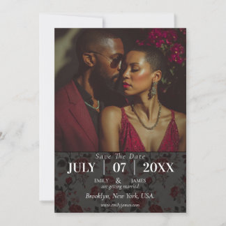 Classy Rose Flower Spring Wedding Save the Date