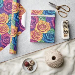 Classy Rose Flower Vintage Wrapping Paper