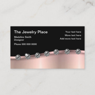 Classy Rose Gold Jewel Jewellery Business Card