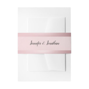 Classy Rose Gold Modern Calligraphic Typed Script Invitation Belly Band