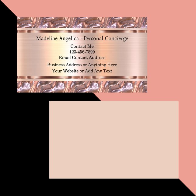 Classy Rose Gold Personal Concierge Business Cards (Creator Uploaded)