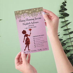 Classy Rose Logo Maid Cleaning Services Modern  Flyer