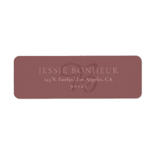 Classy Rose Taupe Return Address Label