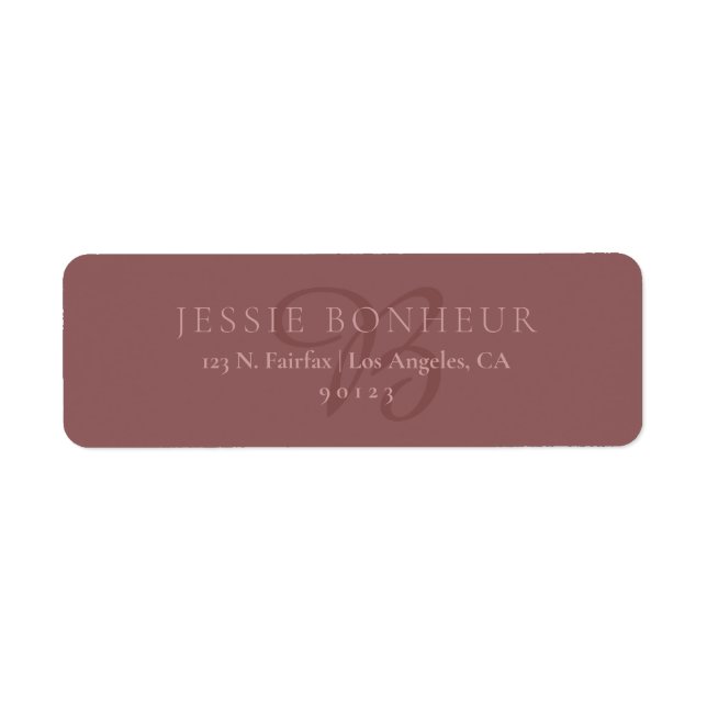 Classy Rose Taupe Return Address Label (Front)