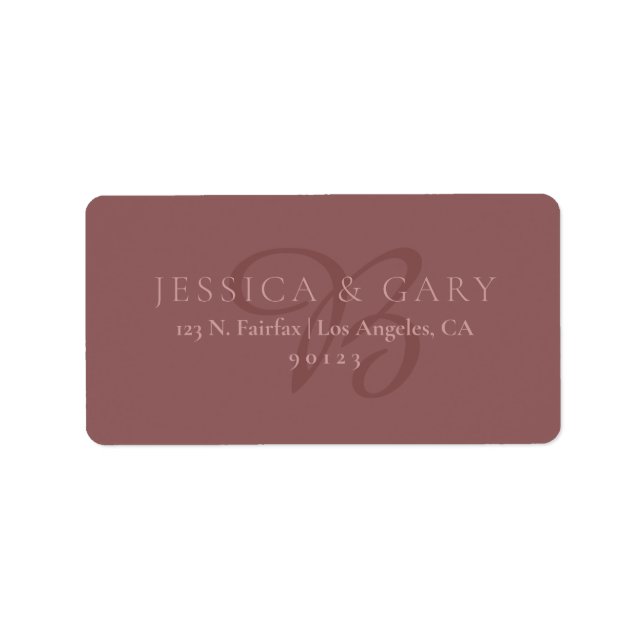 Classy Rose Taupe Return Address Label (Front)